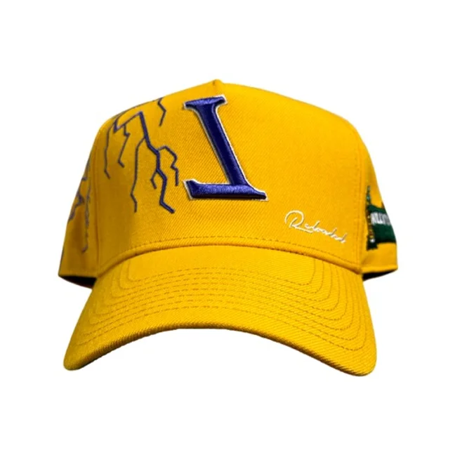 YELLOW L.A. ALL OVER EMBROIDERY SNAP BACK