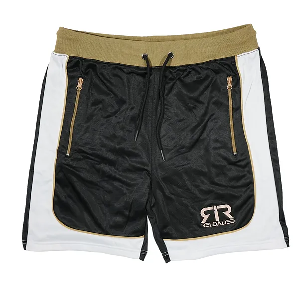 BLACK AND GOLD TRACK SHORT